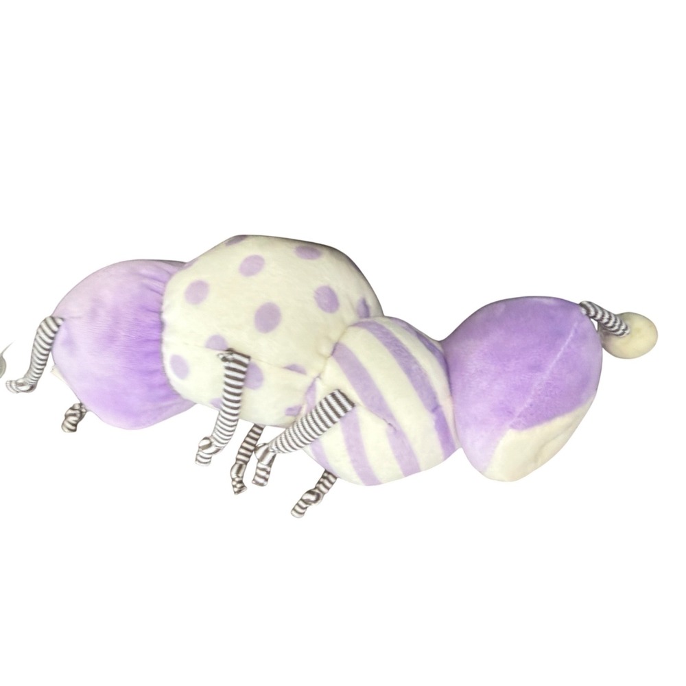 Bunnies by the Bay purple and white patterned caterpillar plush lovey